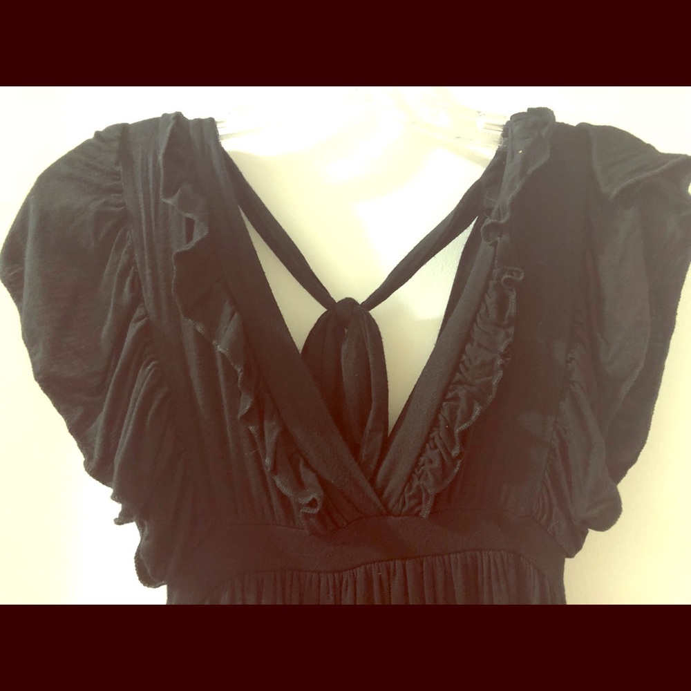 Black ruffle dress